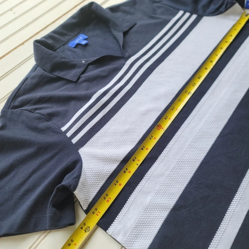 NWT Apt 9 Premier Flex Polo Short Sleeve Navy Blue White Striped Stretch Sz XL - Picture 6 of 10